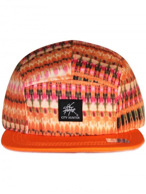 Sun Hats Neon Gradation 5 Panel Biker Hat - Orange - CZ11JAGSKBR $20.19