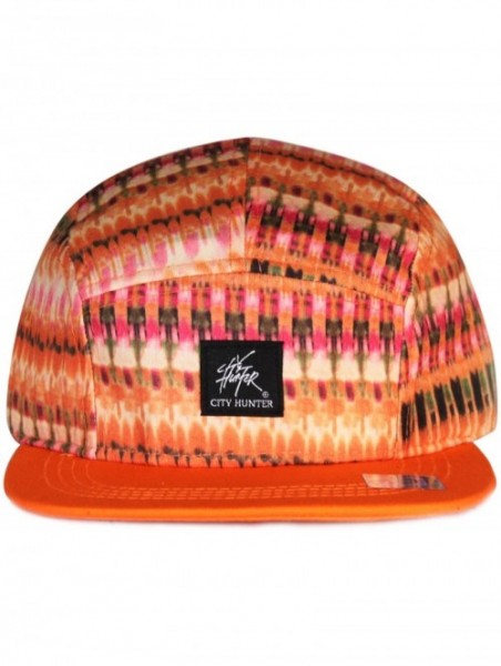 Sun Hats Neon Gradation 5 Panel Biker Hat - Orange - CZ11JAGSKBR $20.19