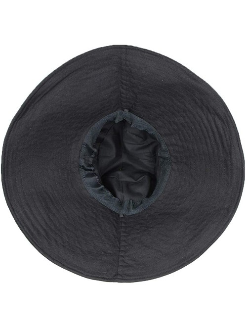 Sun Hats Unisex Cotton Fold Up Foldable - Black - CJ18TIGTN05 $22.46