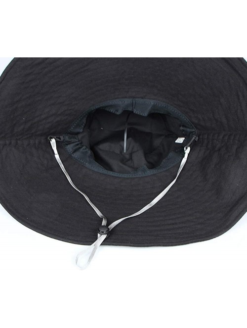 Sun Hats Unisex Cotton Fold Up Foldable - Black - CJ18TIGTN05 $22.46