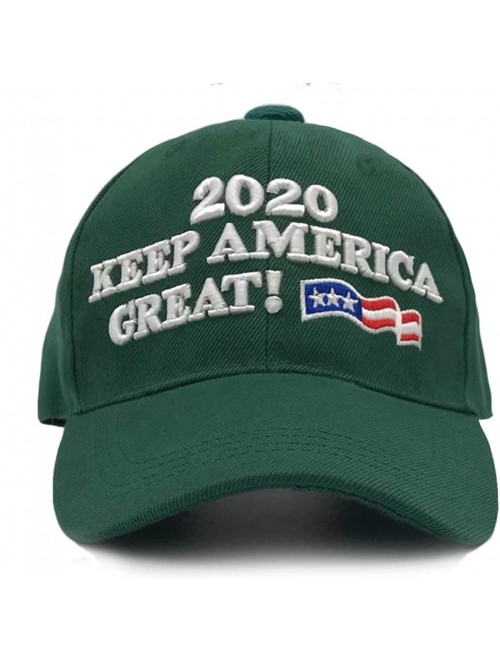 Skullies & Beanies Trump 2020 Keep America Great 3D Embroidery American Flag Baseball Cap - 018 Green - CH18WN0L5M0 $16.00