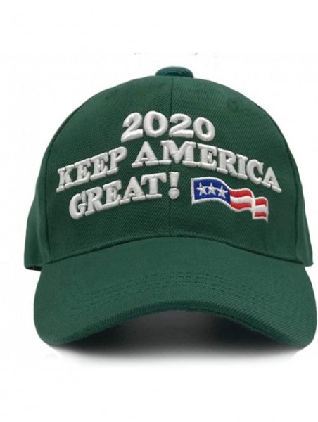 Skullies & Beanies Trump 2020 Keep America Great 3D Embroidery American Flag Baseball Cap - 018 Green - CH18WN0L5M0 $16.00