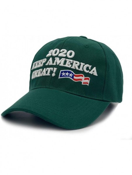 Skullies & Beanies Trump 2020 Keep America Great 3D Embroidery American Flag Baseball Cap - 018 Green - CH18WN0L5M0 $16.00