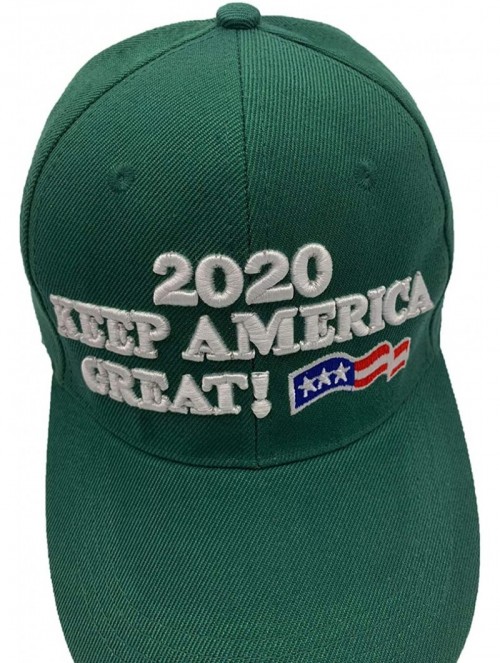 Skullies & Beanies Trump 2020 Keep America Great 3D Embroidery American Flag Baseball Cap - 018 Green - CH18WN0L5M0 $16.00