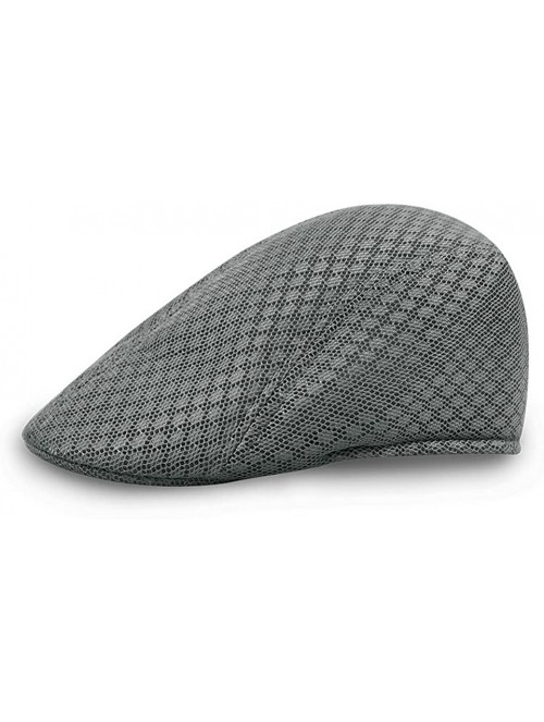 Newsboy Caps Men's Women's Breathable Mesh Solid Color Berets Newsboy Hat - Grey - C118EQ3W5Y7 $19.90