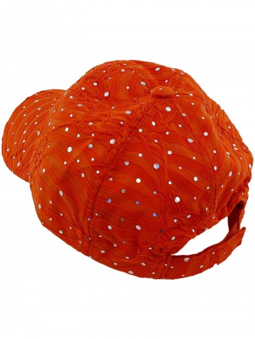 Baseball Caps Glitzy Game Sequin Trim Baseball Cap - Orange - CY11U4DEET3 $13.01