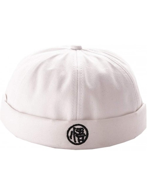 Skullies & Beanies Retro Rolled Cuff Skull Caps Brimless Beanie Hats for Men/Women - D-white - C8182WNEN3S $29.81