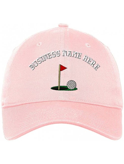 Baseball Caps Custom Low Profile Soft Hat Golf Ball On Green Embroidery Business Name Cotton - Soft Pink - CB18QSGS653 $22.27