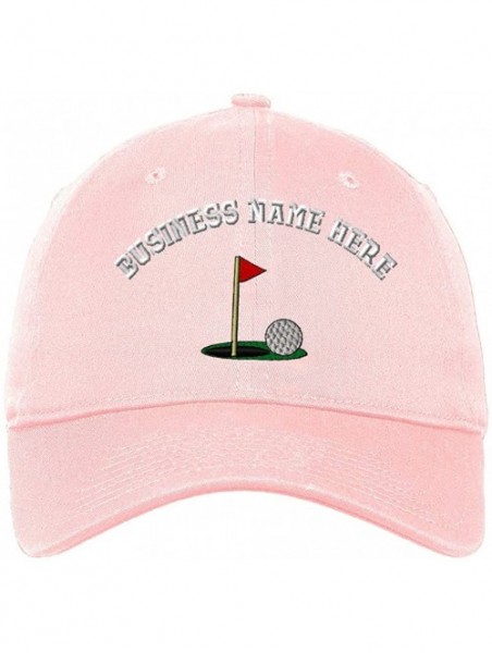 Baseball Caps Custom Low Profile Soft Hat Golf Ball On Green Embroidery Business Name Cotton - Soft Pink - CB18QSGS653 $22.27