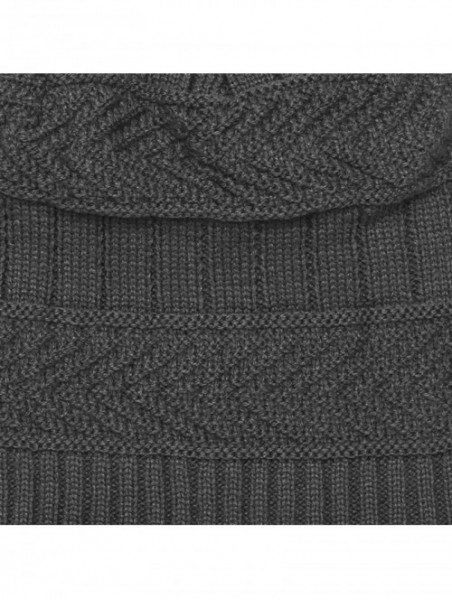 Skullies & Beanies Winter Beanie Hat Warm Knit Hat Thick Fleece Lined Winter Hat for Men Women Knit Skull Cap - Dark Gray - C...