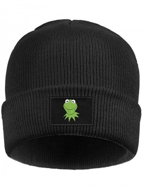 Skullies & Beanies Mens Womens Warm Solid Color Daily Knit Cap Funny-Green-Frog-Sipping-Tea Headwear - Black-5 - CP18NOR3C5C ...