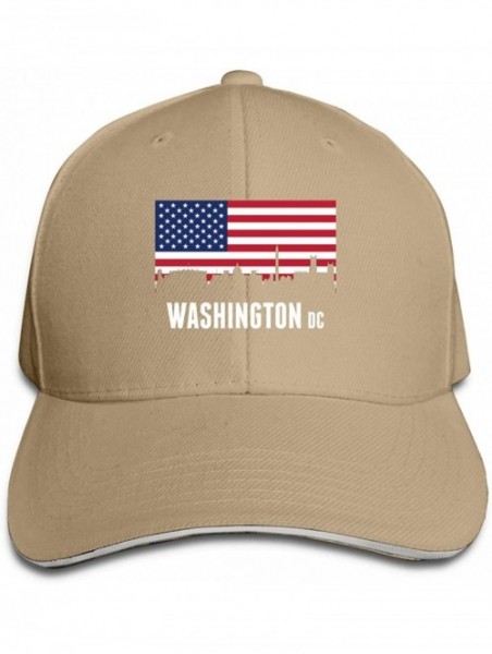 Baseball Caps American Flag Washington DC Baseball Cap Unisex Sports Adjustable Dad Ball Hat - Natural - C6196SXKA37 $21.04