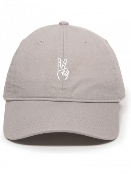 Baseball Caps Peace Sign Baseball Cap Embroidered Cotton Adjustable Dad Hat - Light Grey - CO18QXI9MTM $16.77