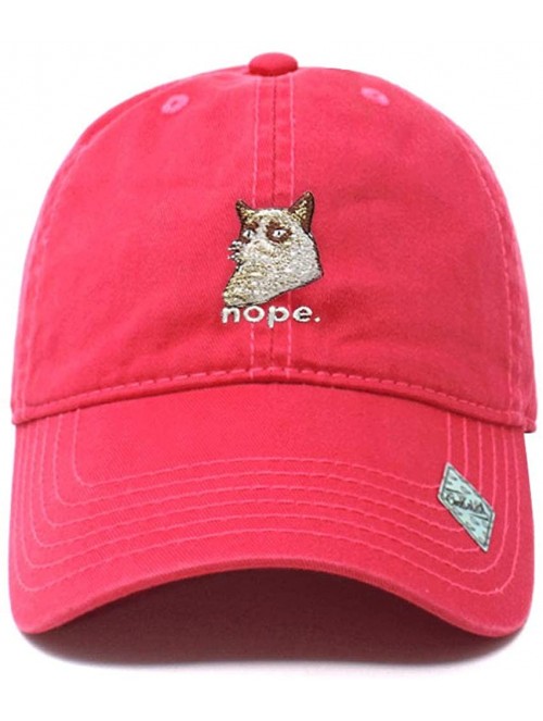 Baseball Caps Grumpy Cat Design Dad Hat l - Hot Pink - C518N8R2YUH $17.34