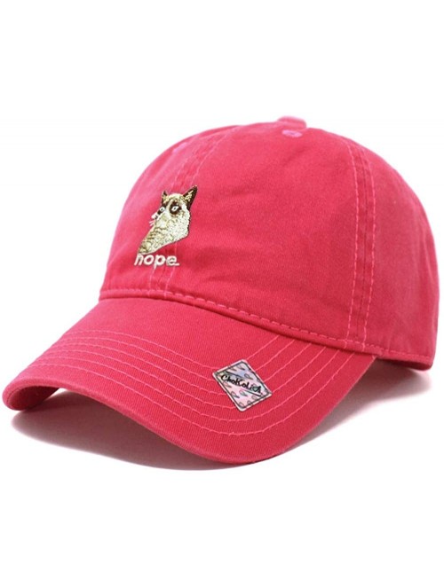 Baseball Caps Grumpy Cat Design Dad Hat l - Hot Pink - C518N8R2YUH $17.34