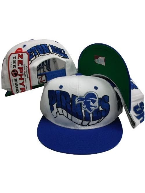 Baseball Caps Seton Hall Pirates White/Blue Two Tone Plastic Snapback Adjustable Plastic Snap Back Hat/Cap - CS115NDTDP9 $30.89