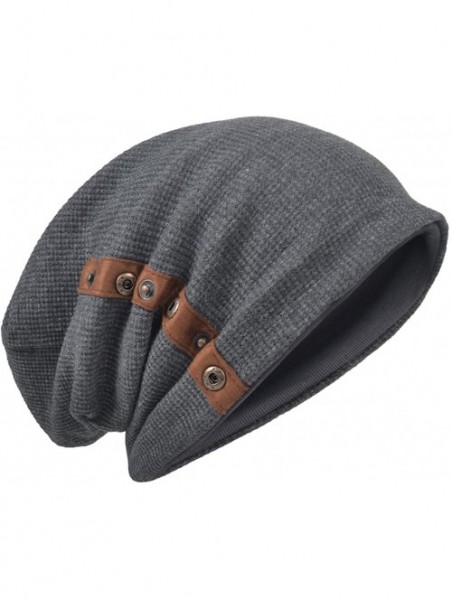 Skullies & Beanies Mens Slouchy Beanie Oversize Knit Skull Cap Long Baggy Hat - 020grey - CL182HA7WNY $19.36