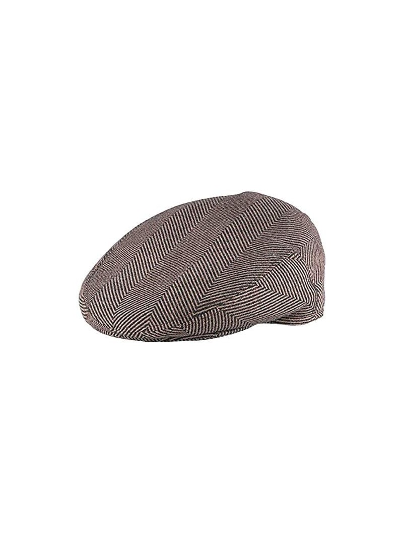 Newsboy Caps Mohair/Wool Blend Herringbone Ivy Cap with Quilted Lining - Brown - CK11B6UB7Q1 $49.21