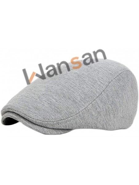 Newsboy Caps Men's Newsboy Gatsby Cabbie Hats Cotton Adjustable Driving Winter Hat - Light Grey - CL18M3A5R8T $12.65