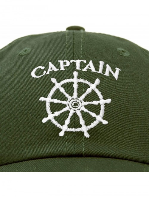 Baseball Caps Captain Hat Sailing Baseball Cap Navy Gift Boating Men Women - Olive - CI18WDWHOXW $16.25