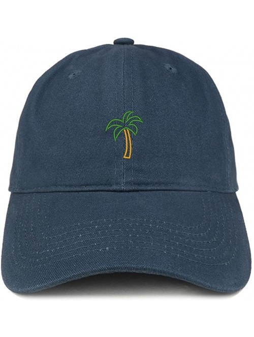 Baseball Caps Palm Tree Embroidered Dad Hat Adjustable Cotton Baseball Cap - Navy - C112NB65FHE $22.79