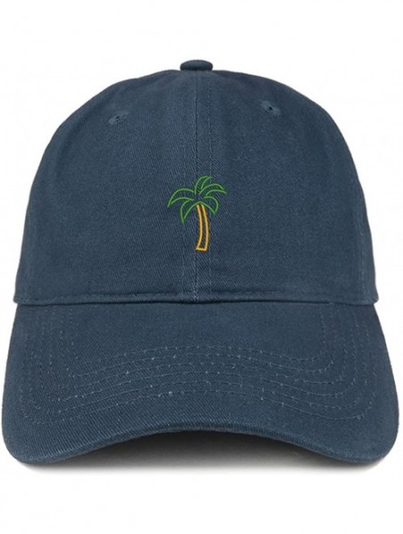 Baseball Caps Palm Tree Embroidered Dad Hat Adjustable Cotton Baseball Cap - Navy - C112NB65FHE $22.79