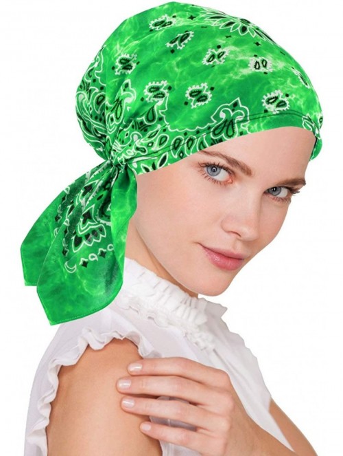 Skullies & Beanies Paisley Bandana Scarf Pre Tied Cotton Chemo Hat Beanie Turban Headwear for Cancer - CW18Q0AR4G3 $17.94