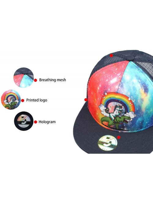 Baseball Caps Unicorns/Dinosaur Baseball Cap Snapback Hip Hop Funny Trucker Hat - Unicorn Ride Dinosaur - CZ18H0XLW4N $17.13