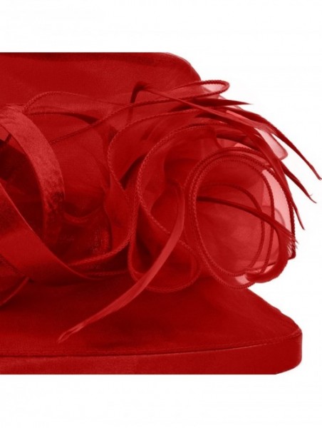 Sun Hats Women Kentucky Derby Horse Race Fascinator Church Fancy Party Top Hat S043 - Burgundy - CR17YU52C89 $40.62