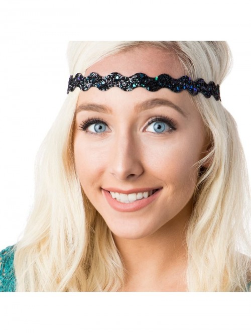 Headbands Women's Bling Glitter Adjustable No Slip Bulk Headbands Gift Sets 10pk - Wave Neutral & Bold 10pk - CC18YKSEXY5 $50.84