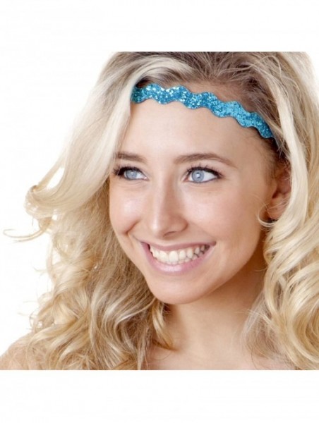 Headbands Women's Bling Glitter Adjustable No Slip Bulk Headbands Gift Sets 10pk - Wave Neutral & Bold 10pk - CC18YKSEXY5 $50.84