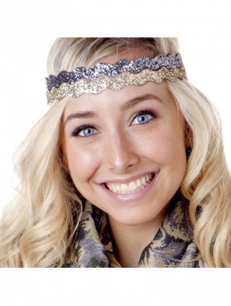 Headbands Women's Bling Glitter Adjustable No Slip Bulk Headbands Gift Sets 10pk - Wave Neutral & Bold 10pk - CC18YKSEXY5 $50.84