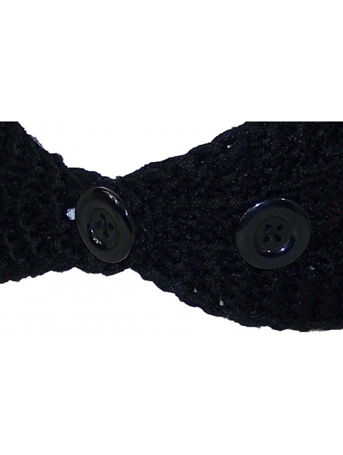 Cold Weather Headbands Solid Color Cable & Garter Stitch Knit Headband (One Size) - Black - CB125W158PZ $14.61