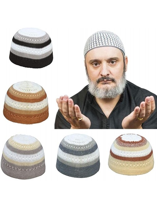 Skullies & Beanies Men's Muslim Islamic Prayer Cap for Outdoor Skull Hat Topi Beanie Headwear - Blue - CJ18LSGOC93 $10.20