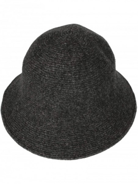 Bucket Hats Wool Winter Floppy Short Brim Womens Bowler Fodora Hat DWB1104 - Charcoal - C218KG060G0 $30.93