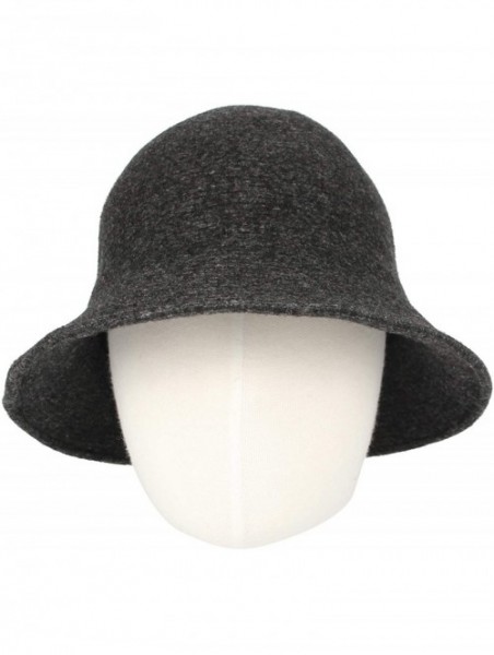 Bucket Hats Wool Winter Floppy Short Brim Womens Bowler Fodora Hat DWB1104 - Charcoal - C218KG060G0 $30.93