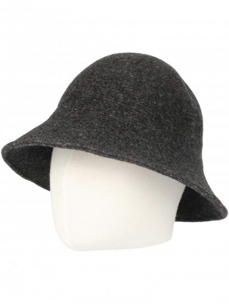 Bucket Hats Wool Winter Floppy Short Brim Womens Bowler Fodora Hat DWB1104 - Charcoal - C218KG060G0 $30.93