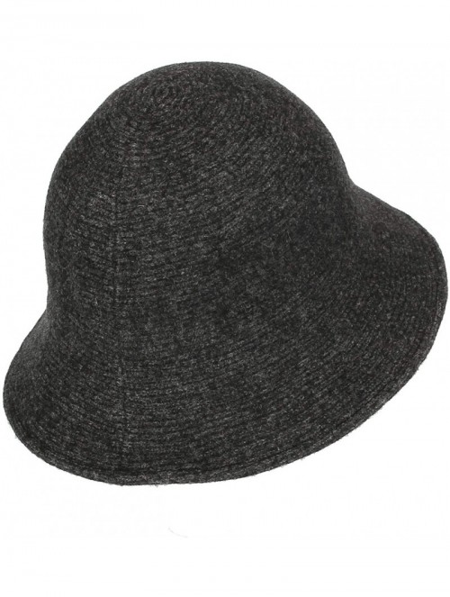 Bucket Hats Wool Winter Floppy Short Brim Womens Bowler Fodora Hat DWB1104 - Charcoal - C218KG060G0 $30.93