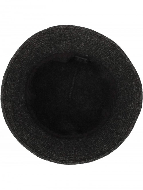 Bucket Hats Wool Winter Floppy Short Brim Womens Bowler Fodora Hat DWB1104 - Charcoal - C218KG060G0 $30.93