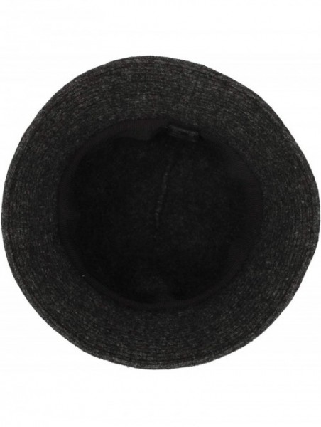 Bucket Hats Wool Winter Floppy Short Brim Womens Bowler Fodora Hat DWB1104 - Charcoal - C218KG060G0 $30.93