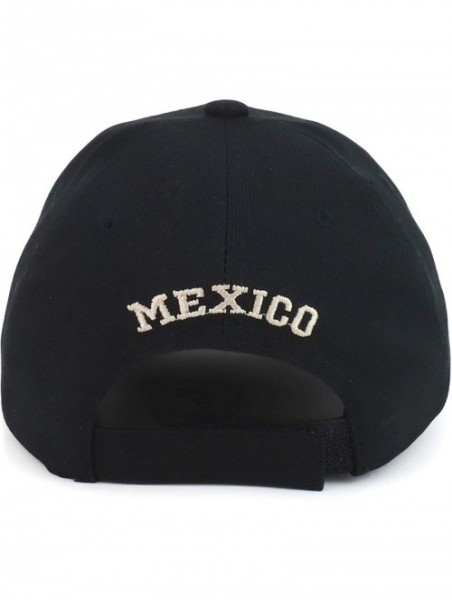 Baseball Caps Hecho en Mexico Metal Eagle Patch PU Leather Bill Cap - Black - CI18OQAD9ME $13.68