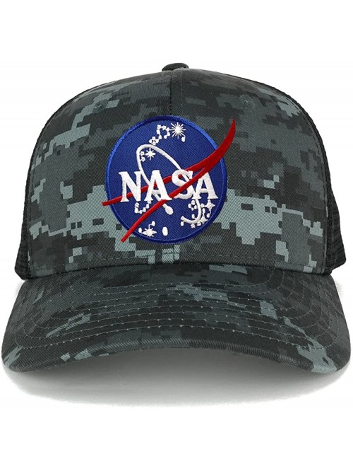 Baseball Caps NASA Insignia Space Logo Embroidered Iron on Patch Adjustable Trucker Cap - Ntg Black - CG12N4Q0JEN $16.47