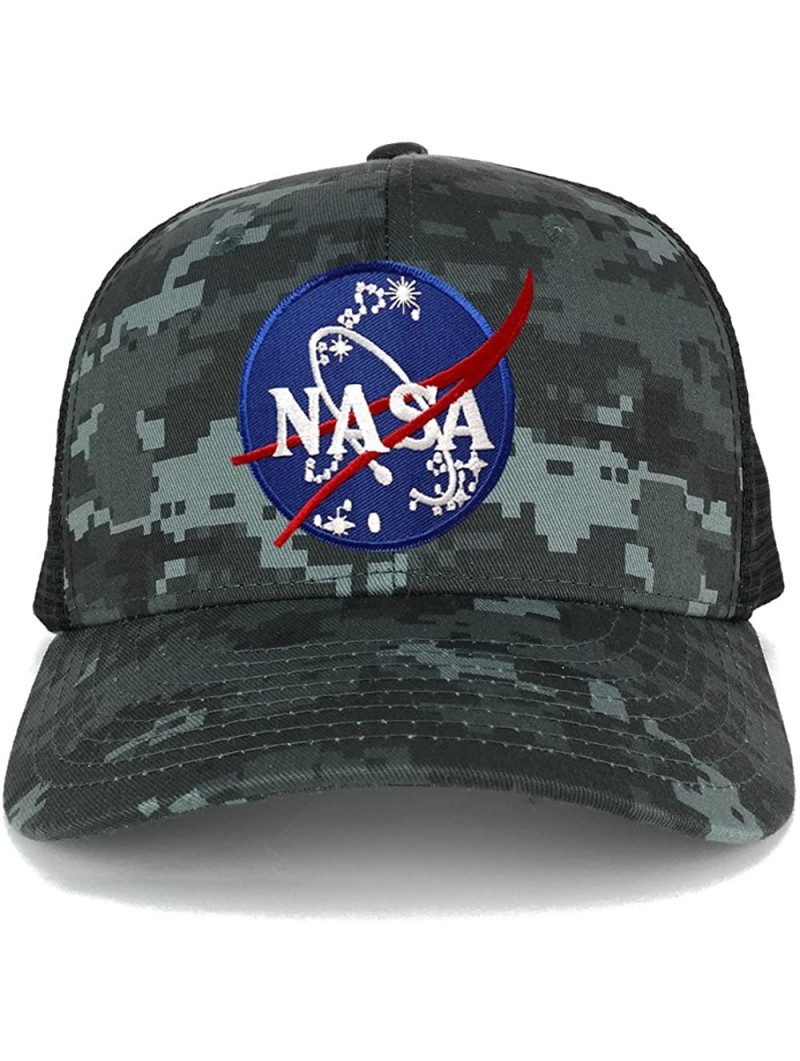 Baseball Caps NASA Insignia Space Logo Embroidered Iron on Patch Adjustable Trucker Cap - Ntg Black - CG12N4Q0JEN $16.47