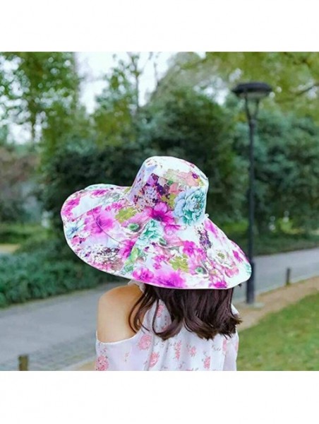 Sun Hats Women's Reversible Rain Hat Sun Hat UV UPF 50 Sun Protection Foldable Large Wide Brim Hat Bucket Hat - CT18N758O28 $...