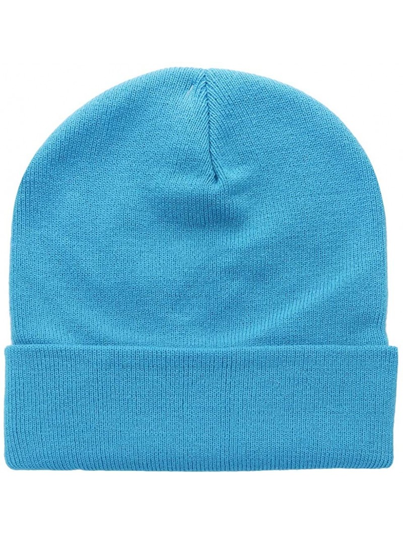 Skullies & Beanies Men Women Knitted Beanie Hat Ski Cap Plain Solid Color Warm Great for Winter - 1pc Turquoise - CO18L3NM995...