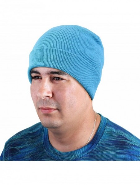 Skullies & Beanies Men Women Knitted Beanie Hat Ski Cap Plain Solid Color Warm Great for Winter - 1pc Turquoise - CO18L3NM995...