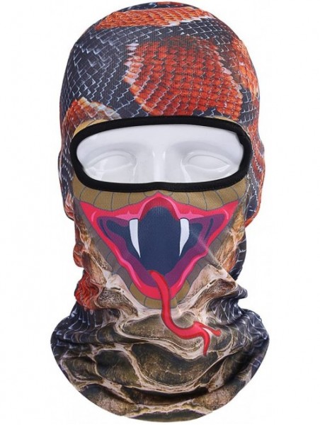 Balaclavas Unisex Animal Face 3D Print Ski Balaclava Full Face Cycling Mask Ski Mask - Orange Pink - CM12NZSLS1V $14.46