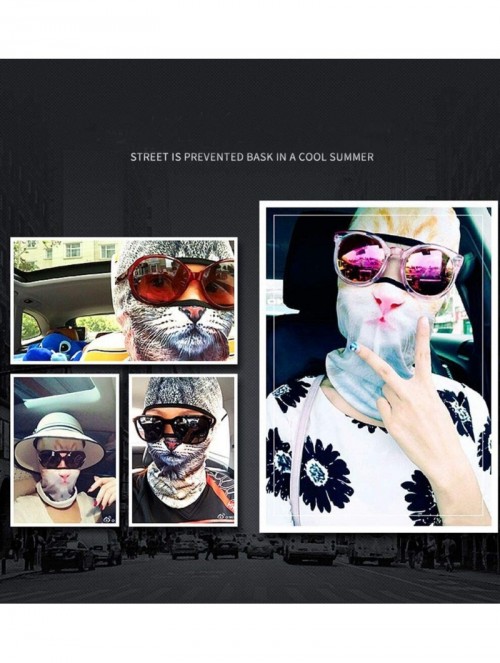 Balaclavas Unisex Animal Face 3D Print Ski Balaclava Full Face Cycling Mask Ski Mask - Orange Pink - CM12NZSLS1V $14.46