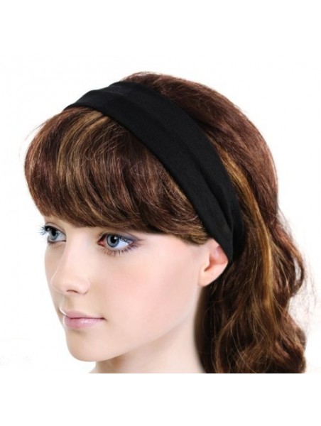 Headbands Simple Solid Color Stretch Headband - White (3 Pcs) - 3 Pcs - White - CS11LEP0QGF $20.56