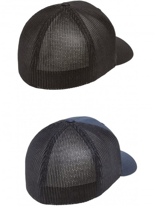 Baseball Caps 2-Pack Premium Trucker Cap - 6511 - [2pack] 1-solid Black & 1-solid Navy - CM12EZLKUG5 $24.57